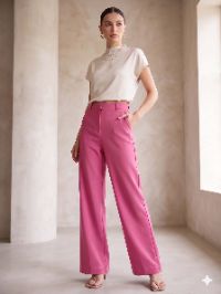 The High-Waisted Wide-Leg Trouser in Orchid Pink The High-Waisted Wide-Leg Trouser in Orchid Pink