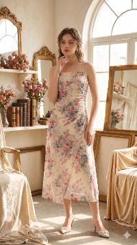 The Rosalie Vintage Ruched Floral Dress The Rosalie Vintage Ruched Floral Dress