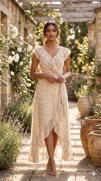 The Juliet Ruffled High-Low Wrap Dress The Juliet Ruffled High-Low Wrap Dress