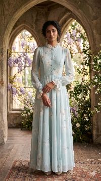 The Evangeline Victorian Floral Maxi Gown The Evangeline Victorian Floral Maxi Gown